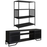 Rack 180 Cm 2 Pt Estante 77 Cm Industrial 27x24 Preto Pp Preto
