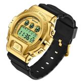 Relógio De Pulso Militar Criativo Feminino, Impermeável Digital Preto Dourado