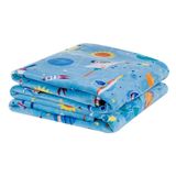 Manta Flannel Estampada Infantil Bouti Kids Solteiro - Astronauta