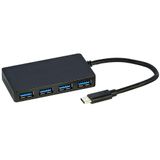 Hub Usb Tipo-c 4 Portas Usb 3.0 - Speed 5 Gbps - Preto