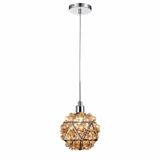 Pendente Cristal Legítimo Âmbar 11cm P- Quarto Com Lampada Âmbar 110v-220v