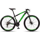 Bicicleta Aro 29 Raider Z3x 24 Vel Câmbio Traseiro Freio A Disco Bike Mtb Alumínio Preto+verde