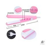 Mini Chapinha Portátil Prancha De Bolsa Viagem Bivolt - Rosa