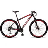 Bicicleta Aro 29 Aluminum 24 Vel Câmbio Traseiro Freio A Disco Bike Mtb Alumínio Preto+vermelho