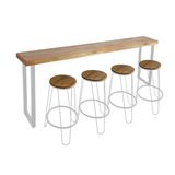 Bancada Gourmet 200cm Com 4 Banquetas Industriais Guatemala Base Branca Branco