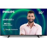 Tv Philips Smart 50&quot; Android Tv 4k Uhd Dolby Vision Dolby Atmos Bluetooth - Bordas Ultrafinas - 50pu