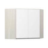 Armário De Canto Diagonal 2 Portas Lis Legno Crema C/branco