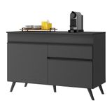 Balcão Cozinha Gabinete Pia 120cm 2 Portas Mp3680.895 Preto