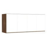 Maleiro Ponte Casal 4 Portas 165 Cm Dourado C/ Branco Mat