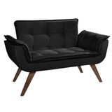 Poltrona Namoradeira Opalla Suede Base Palito Preto