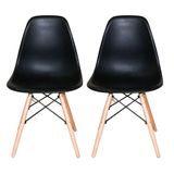 Kit Com 2 Cadeiras Charles Eames Eiffel Preta