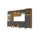 Cozinha Modulada Nesher Princesa 5pçs (1 Armário + 2 Balcões + 2 Paneleiros) C5p22 Freijo/grafite