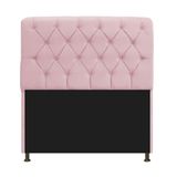 Cabeceira Estofada Lady 195 Cm King Size Com Capitonê Suede - Doce Sonho Móveis Rosa Bebê