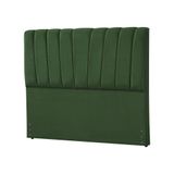 Cabeceira Cama Casal King Estofada Americana Premium 195cm Veludo Verde - Cor: Preto