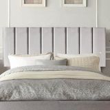 Cabeceira Painel Estofada Carla 195cm Casal King Size Cama Box Quarto Suede Cinza Claro-berit Decor