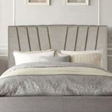 Cabeceira Estofada Bélgica 160cm Queen Size Para Cama Box Quarto Linho Bege - Gat Magazine