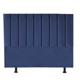 Cabeceira Estofada Carla 195cm Casal King Size Cama Box Quarto Suede Azul-berit Decor