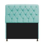 Cabeceira Estofada Lady 195 Cm King Size Com Capitonê Suede - Doce Sonho Móveis Azul Tiffany