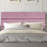 Painel Estofada Argentina 160cm Queen Size Para Cama Box Quarto Suede Rosa Bebê - Gat Magazine