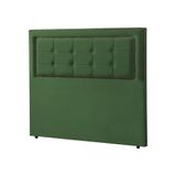 Cabeceira Estofada Cama King Casal Queen Capitonê Grécia 195cm Veludo Verde - Cor: Preto