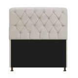 Cabeceira Estofada Lady 160 Cm Queen Size Com Capitonê Suede - Doce Sonho Móveis Bege