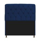 Cabeceira Estofada Lady 195 Cm King Size Com Capitonê Suede - Doce Sonho Móveis Azul Marinho