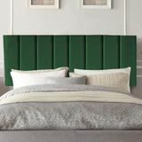 Cabeceira Painel Estofada Carla 195cm Casal King Size Cama Box Quarto Suede Verde-berit Decor