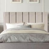 Cabeceira Estofada Carla 140cm Casal Para Cama Box Quarto Corino Bege - Gat Magazine