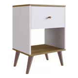 Mesa De Cabeceira 01 Gaveta Re001 Branco Mel Pp Branco Mel