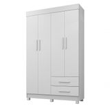 Roupeiro Copacabana New 4 Portas 2 Gavetas Benetil Branco