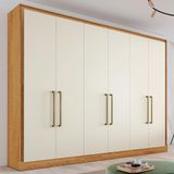 Guarda-roupa Casal Argos 6 Portas 6 Gavetas 100% Mdf Peroba/off White -