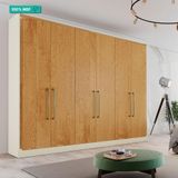 Guarda Roupa 100% Mdf 6 Portas 06 Gavetas Argos Made Marcs Off White/peroba