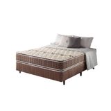 Cama Box Viúva + Colchão Espuma D70-d28 2 Pillow Top Orleans Marrom