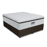 Box + Colchão De Molas Ensacadas 1,93m King Branco Marrom