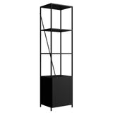 Estante 1 Porta Estilo Industrial Sw019 Preto Pp Preto