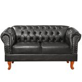 Namoradeira Chesterfield Duque 2 Lugares Via Encanto Courano Preto