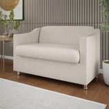 Namoradeira Elegante Sala, Quarto Suede Balaqui Decor Bege