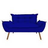 Namoradeira Decorativa Opala 2 Lugares Suede Azul Marinho