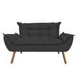 Namoradeira Decorativa Opala 2 Lugares Suede Grafite