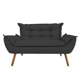 Namoradeira Decorativa Opala 2 Lugares Suede Cinza