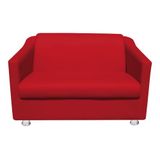 Namoradeira Tilla Decorativa 2 Lugares Corino Vermelho