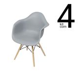 Conjunto 4 Cadeiras Eames Daw - Cinza