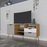Rack Estocolmo Para Tvs De Até 60&quot; Com Pés De Madeira