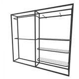 Arara Closet, Industrial, Aberto Com 10pçs Preto Fbprp56