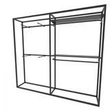 Arara Closet, Industrial, Aberto Com 16pçs Preto Fbprp596