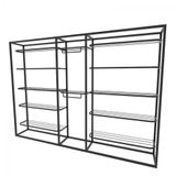 Arara Closet, Industrial, Aberto Com 15pçs Preto Fbprp357