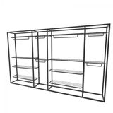 Arara Closet, Industrial, Aberto Com 16pçs Preto Fbprp486