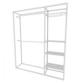 Arara Closet, Industrial, Aberto Com 14pçs Branco Fbbrb309