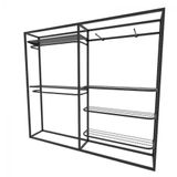 Arara Closet, Industrial, Aberto Com 16pçs Preto Fbprp103