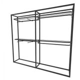 Arara Closet, Industrial, Aberto Com 14pçs Preto Fbprp93